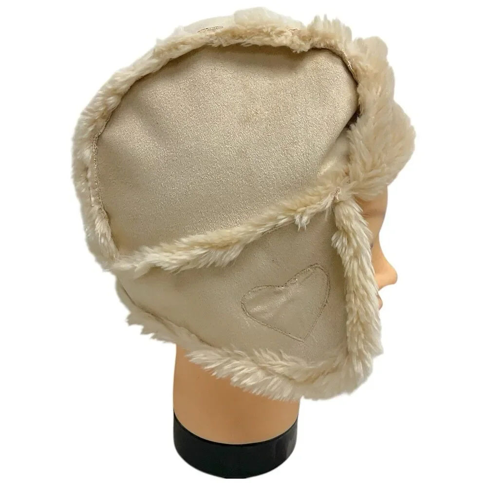 Baby Gap M/L 4-5 Years Warm Faux Fur‎ Trapper Ushanka Beige Winter Hat